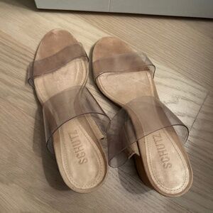 Schultz Clear Double Strap Heeled Sandal size6